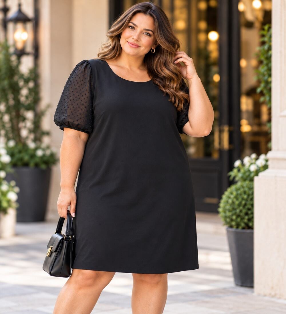 Marée Pour Toi Black Puff Sleeve Dress Size 26